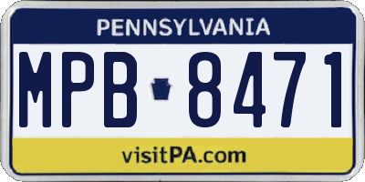 PA license plate MPB8471