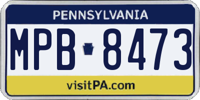 PA license plate MPB8473