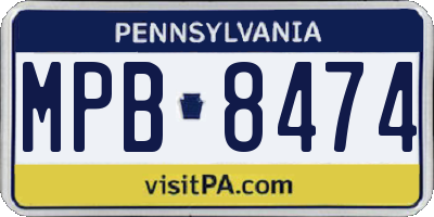 PA license plate MPB8474