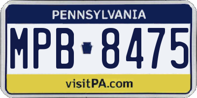 PA license plate MPB8475