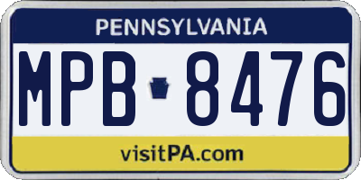 PA license plate MPB8476