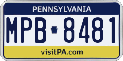 PA license plate MPB8481