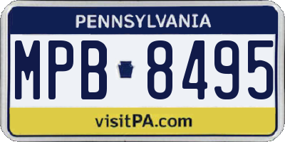PA license plate MPB8495