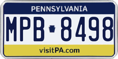 PA license plate MPB8498