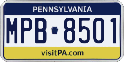 PA license plate MPB8501