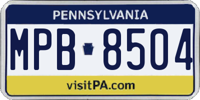PA license plate MPB8504
