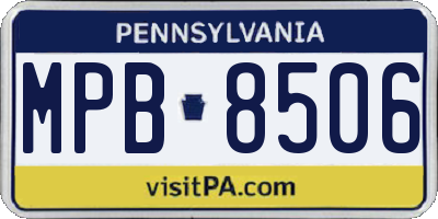 PA license plate MPB8506