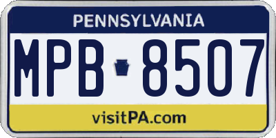 PA license plate MPB8507