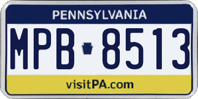 PA license plate MPB8513