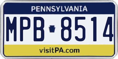 PA license plate MPB8514