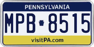 PA license plate MPB8515
