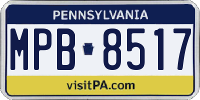 PA license plate MPB8517