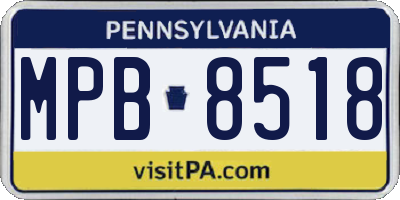 PA license plate MPB8518