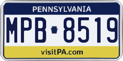 PA license plate MPB8519