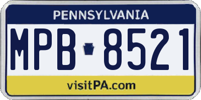 PA license plate MPB8521