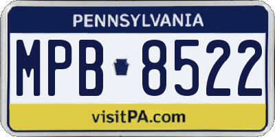 PA license plate MPB8522