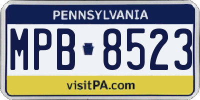 PA license plate MPB8523