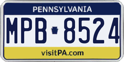 PA license plate MPB8524