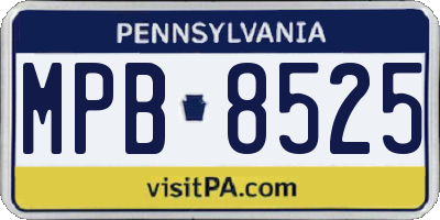 PA license plate MPB8525