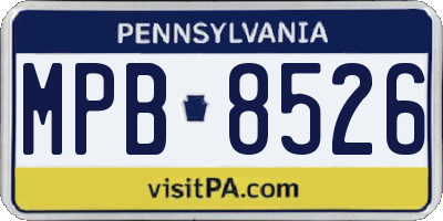 PA license plate MPB8526