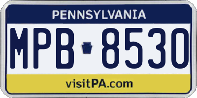 PA license plate MPB8530