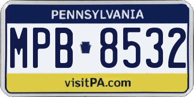 PA license plate MPB8532