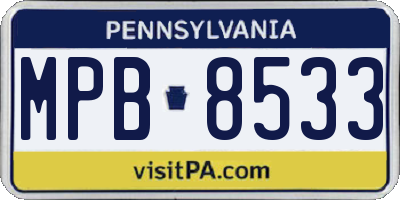 PA license plate MPB8533