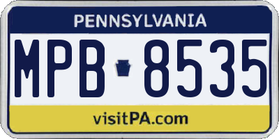 PA license plate MPB8535