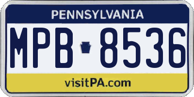 PA license plate MPB8536