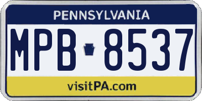 PA license plate MPB8537