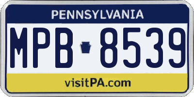 PA license plate MPB8539