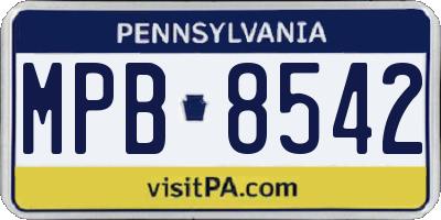 PA license plate MPB8542