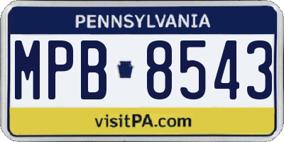 PA license plate MPB8543