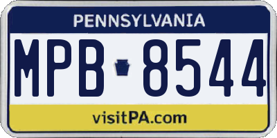 PA license plate MPB8544