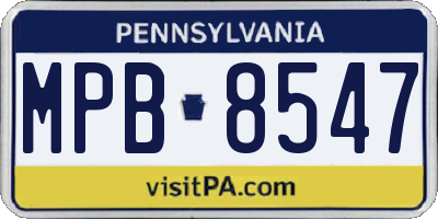 PA license plate MPB8547