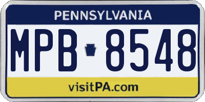 PA license plate MPB8548