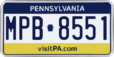 PA license plate MPB8551