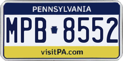 PA license plate MPB8552