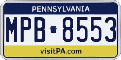 PA license plate MPB8553