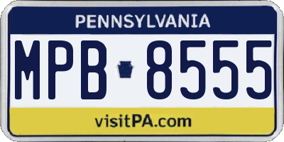 PA license plate MPB8555