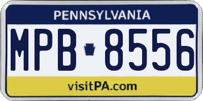 PA license plate MPB8556