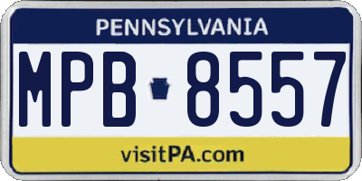 PA license plate MPB8557