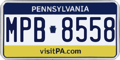 PA license plate MPB8558