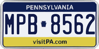 PA license plate MPB8562