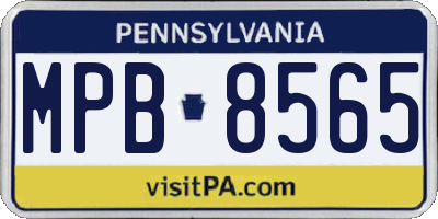 PA license plate MPB8565