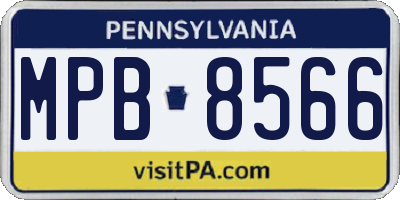 PA license plate MPB8566