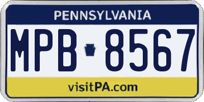PA license plate MPB8567