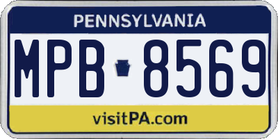 PA license plate MPB8569