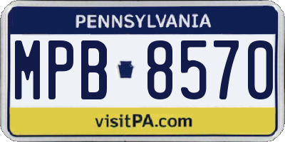 PA license plate MPB8570