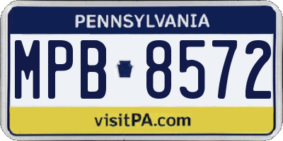 PA license plate MPB8572